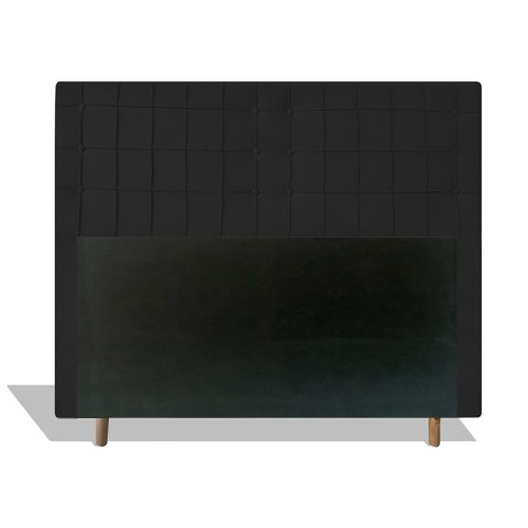 Cabeceira Estofada Paris 140 cm Para Cama Box Quarto Casal MV Estofados Suede Preto
