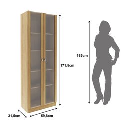 Armário para Escritório com 2 Portas de Vidro e 5 Prateleiras ME4115 - 8