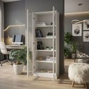 Ver imagem 6 de Armário para Escritório com 2 Portas de Vidro e 5 Prateleiras ME4115 Branco