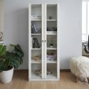 Ver imagem 5 de Armário para Escritório com 2 Portas de Vidro e 5 Prateleiras ME4115 Branco