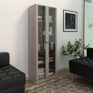 Armário para Escritório com 2 Portas de Vidro e 5 Prateleiras ME4115