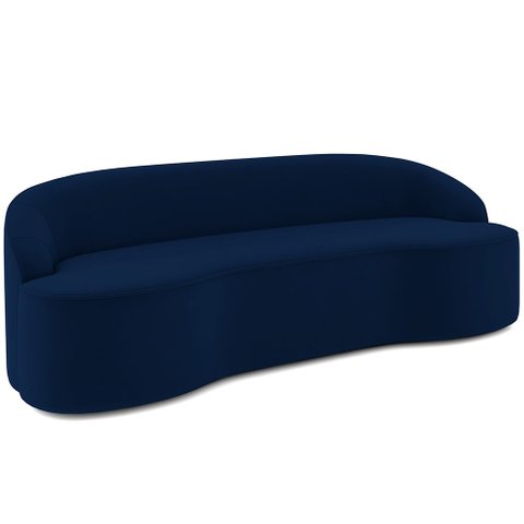 Sofá 4 Lugares Curvo Sala de Estar Living Lótus D02 Veludo Azul Marinho 280 cm C-304 - Lyam Lyam Dec