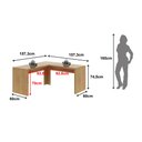 Ver imagem 7 de Escrivaninha Mesa Escritório Angular em L ME4116 157,3cm Amêndoa Marrom