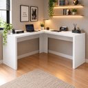 Ver imagem 3 de Escrivaninha Mesa Escritório Angular em L ME4116 157,3cm Branco