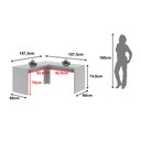 Ver imagem 7 de Escrivaninha Mesa Escritório Angular em L 157,3x157,3cm ME4116