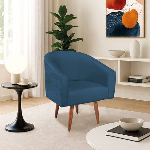 Poltrona Decorativa Jade Design Moderno Sala de Estar Quarto Escritório Confortável Luxo Pés Palito 