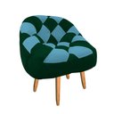 Ver imagem 3 de Kit 02 Poltrona Paloma Escritório Sala Pé Palito Suede Verde e Suede Azul Turquesa - Dominic Decor