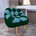 Ver imagem 2 de Kit 02 Poltrona Paloma Escritório Sala Pé Palito Suede Verde e Suede Azul Turquesa - Dominic Decor