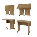 Ver imagem 7 de Escrivaninha Mesa Escritório Dobrável com Rodízio ME4117 80cm Amendoa