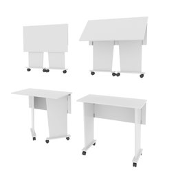 Escrivaninha Mesa Escritório Dobrável com Rodízio ME4117 80cm Branca - 7