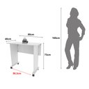 Ver imagem 5 de Escrivaninha Mesa Escritório Dobrável 80cm com Rodízio ME4117