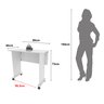 Escrivaninha Mesa Escritório Dobrável 80cm com Rodízio ME4117 - 5
