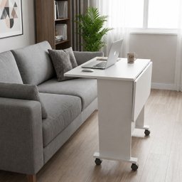 Escrivaninha Mesa Escritório Dobrável com Rodízio ME4117 80cm Branca - 12