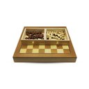 Ver imagem 2 de Jogo de Xadrez e Damas 2 em 1 Profissional Hoyle Games Tabuleiro Grande 29x29cm Peças em Madeira com
