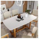 Ver imagem 6 de Mesa Filadelfia 170x90 Tampo Oval MDF Cerejeira/Nevaska