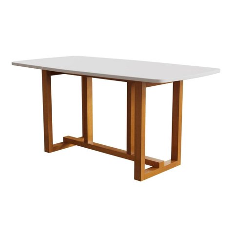 Mesa Filadelfia 170x90 Tampo Oval MDF Cerejeira/Nevaska