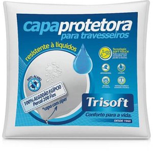 Capa de Travesseiro Impermeável 200 Fios 100% Algodão Egípcio - Trisoft