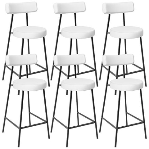 Kit 06 Banquetas Baixas para Cozinha Sala de Jantar Bar Bancada Milão L02 Facto Branco - lyam 
