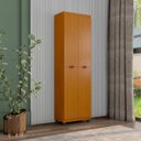 Ver imagem 2 de Armário Multiuso Clean: 6 Nichos Espaçosos e 4 Portas – Máxima Organização:cedro