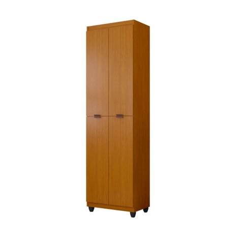 Armário Multiuso Clean: 6 Nichos Espaçosos e 4 Portas – Máxima Organização:cedro