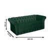 SOFA CHESTERFIELD 2 LUGARES VELUDO VERDE COM 185CM DE COMPRIMENTO - 2
