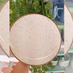 Conjunto 6 Pratos Rústicos Tramontina Rasos 28cm Porcelana Marrom Decorado - 5 Conjunto 6 Pratos Rústicos Tramontina Rasos 28cm Porcelana Marrom Decorado - 5