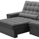 Ver imagem 5 de Sofá Retrátil Reclinável para Sala 4 Lugares 290cm Nebrasca F04 Veludo Cinza Escuro - Lyam Decor