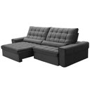 Ver imagem 1 de Sofá Retrátil Reclinável para Sala 4 Lugares 290cm Nebrasca F04 Veludo Cinza Escuro - Lyam Decor