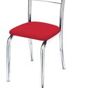 Ver imagem 3 de Kit 6 Cadeiras de Jantar Lara Cromada para Cozinha Assento Corino Vermelho - Aurora Line