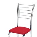 Ver imagem 2 de Kit 6 Cadeiras de Jantar Lara Cromada para Cozinha Assento Corino Vermelho - Aurora Line