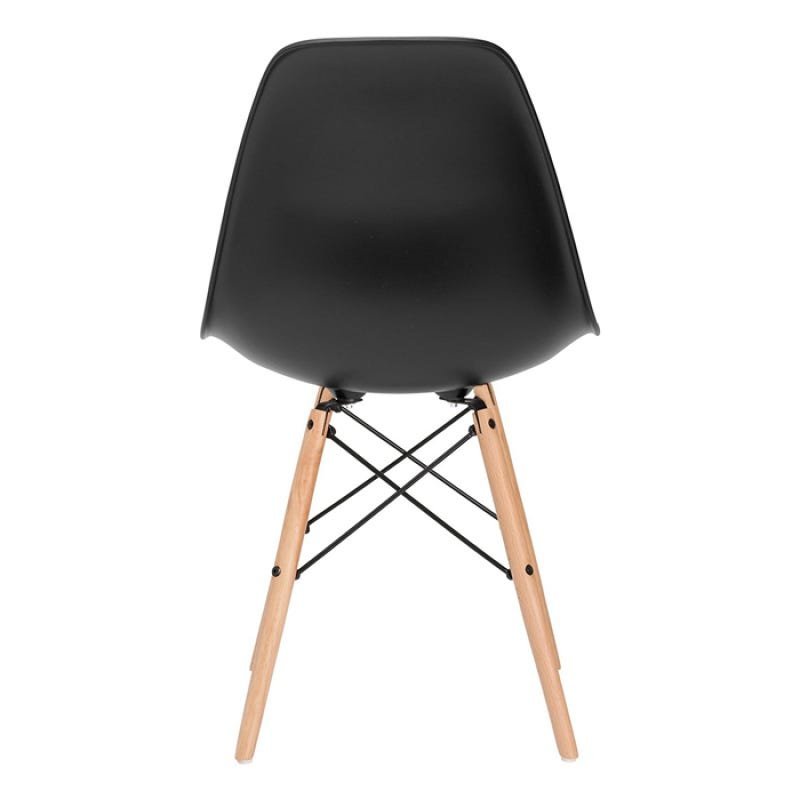 Conjunto de Mesa Eames 90cm - Tampo de Vidro + 4 Cadeiras Eames Eiffel Dsw - Preto PROLAR - 6
