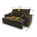 Ver imagem 3 de Sofá Retrátil e Reclinável 180cm Suede com Molas Espirais Europa King House