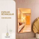 Ver imagem 2 de Espelho Retangular Decorativo com Moldura em Alumínio Bronze 90 x 60 cm