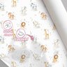 Papel de Parede Infantil Aquarela Branca Animais Fofinhos Safari Colorido Decorativo 3m - 3