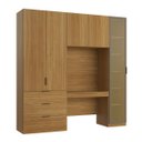 Ver imagem 7 de Guarda Roupa Modular 5 Portas Reflecta com Mesa Altezza Clean Belmax:Freijó