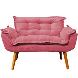 Kit Namoradeira Decorativa + 2 Poltronas Reforçadas Para Amamentação Suede - 3