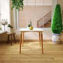 Ver imagem 2 de Mesa Jantar Eiffel 80x80 Base Madeira - Branca