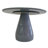 Mesa de Jantar Cone Balonê Redonda 120 Cm Tampo Laca Cinza + Vidro Base Cinza - 4