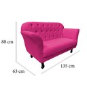 Ver imagem 6 de Kit Namoradeira + 1 Poltrona Decorativa Dália Veludo Rosa Pink