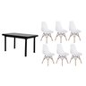 Kit Mesa de Jantar França 160x80 Preta + 6 Cadeiras Charles Eames - 1