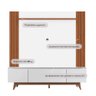 Rack Flynt com Painel Ripado Allure para Tv até 75” 3 Portas 219 Cm - Natural C/ Branco Fosco - 3