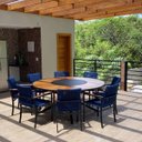 Ver imagem 6 de Mesa de Jantar Zurick Pétalas Madeira Centro Giratório Alumínio - 1,30m