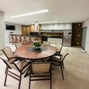 Ver imagem 3 de Mesa de Jantar Zurick Pétalas Madeira Centro Giratório Alumínio - 1,30m