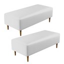 Ver imagem 1 de Kit 02 Puffs Bali W01 Pés Palito 120x50 Cm Corano Branco
