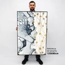 Ver imagem 2 de Quadro Decorativo em Canvas Abstrato Mármore Azul e Branco TaColado Borda Infinita 120 x 80cm
