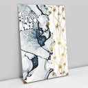Ver imagem 1 de Quadro Decorativo em Canvas Abstrato Mármore Azul e Branco TaColado Borda Infinita 120 x 80cm