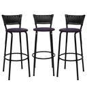 Ver imagem 1 de Kit 3 Banquetas para Bancada Banco Alto Junco Preto Balcão Cozinha Gourmet Bar Área de Lazer Piscina