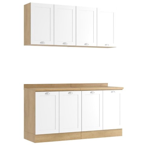 Armário de Cozinha Completo Ditália Denver 4 Pcs Rv/br D7