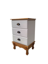 Ver imagem 2 de Mesa de Cabeceira Provença Madeira Maciça/mdf 3 Gavetas Branco / Mel