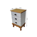 Ver imagem 3 de Mesa de Cabeceira Provença Madeira Maciça/mdf 3 Gavetas Branco / Mel